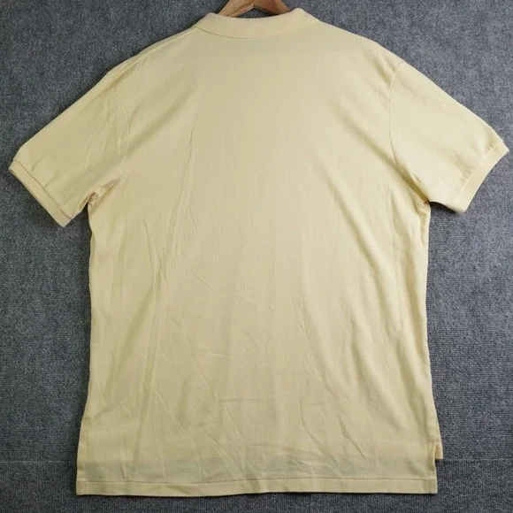Polo Ralph Lauren Mens XL Yellow Short Sleeve Cotton Pique Polo Shirt Blue Pony - Picture 4 of 6